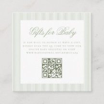 Cadeaux pour bébé Sage Green en ligne Code QR Regi