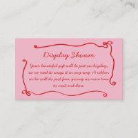 Cadre Bow rose Rouge Douche d'affichage manuscrite