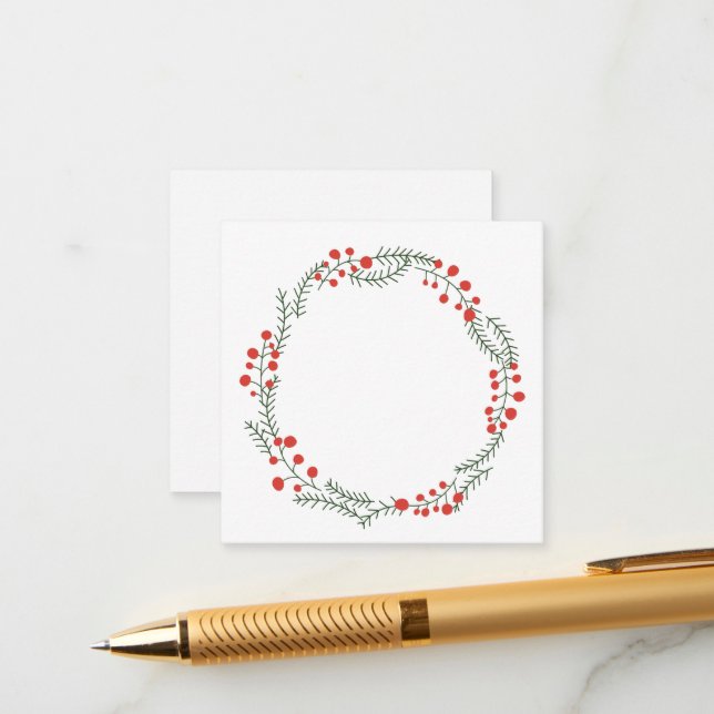 Carte D'accompagnement Cadre de couronne rustique bordure vierge Noël mig (Devant/Arrière en situation)
