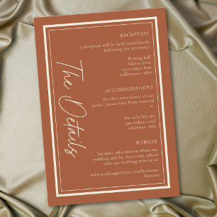 Carte D'accompagnement Cadre de mariage minimaliste en terracotta rouille