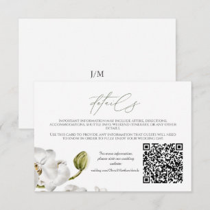 Carte D'accompagnement Cadre d'orchidées élégant mariage tropical code QR