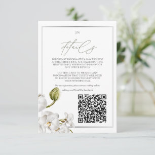 Carte D'accompagnement Cadre d'orchidées élégant pour mariage tropical