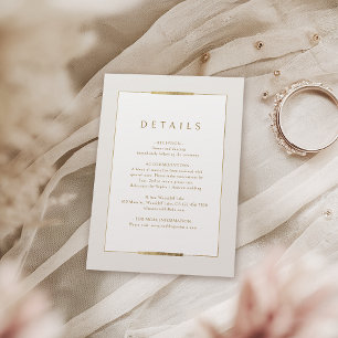 Carte D'accompagnement Cadre Elegance Simple Moderne Détails Mariage