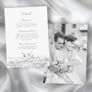 Carte D'accompagnement Cadre Floral Rococo Français élégant