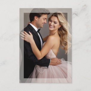 Carte D'accompagnement Cadre mat photo mariage doré beige boîtier