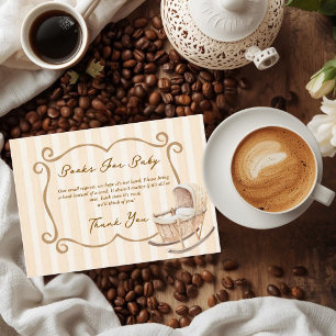 Carte D'accompagnement Cafe Bebe Élégant Marron Sans Genre Fête Prénatale