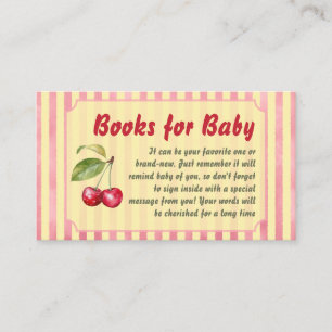 Carte D'accompagnement Café Cerise Rétro Rouge Jaune Livres Pour Baby Sho