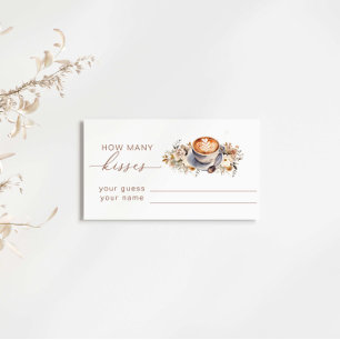 Carte D'accompagnement Café Combien de baisers jeu de Fête des mariées