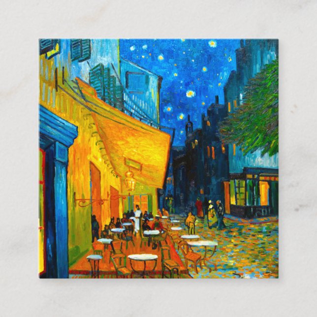 Carte D'accompagnement Café Van Gogh Terrasse en soirée (Devant)