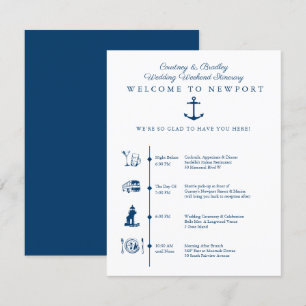 Carte D'accompagnement Calendrier de l'itinéraire du week-end de mariage 