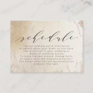 Carte D'accompagnement Calendrier du Mariage Ombre Jaune Or Frosted