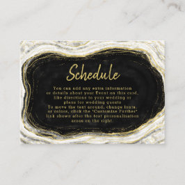 Carte D'accompagnement Calendrier Mariage de l'Agate de géode noir blanc 