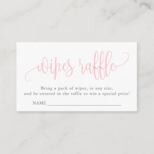 Carte D'accompagnement Calligraphie Baby shower linges Raffle, Bébé rose