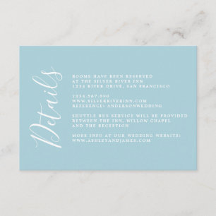 Carte D'accompagnement Calligraphie Chic Simple Détails du Mariage Boîtie