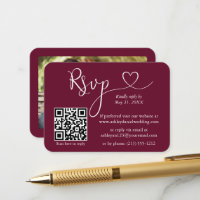 Calligraphie Coeur Photo Mariage Bourgogne RSVP QR