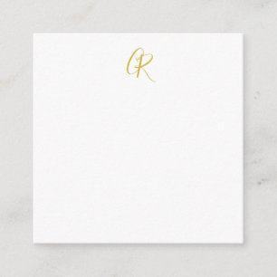 Carte D'accompagnement Calligraphie couleur or monogramme moderne minimal