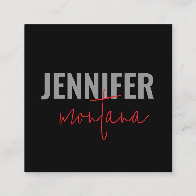 Carte D'accompagnement Calligraphie Elegant Plain Ajouter son propre nom (Devant)