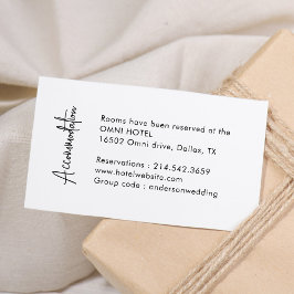 Carte D'accompagnement Calligraphie Logement Mariage simple