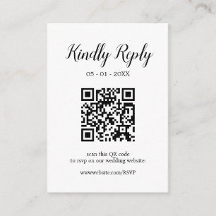 Carte D'accompagnement Calligraphie Mariage moderne modifiable QR Code RS