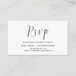 Carte D'accompagnement Calligraphie mariage, Script noir, Dîner RSVP