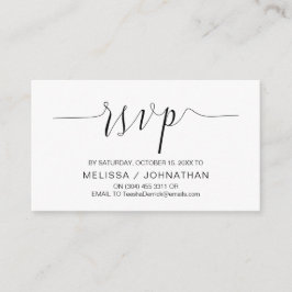 Carte D'accompagnement Calligraphie Mariage, Script noir, Dîner RSVP