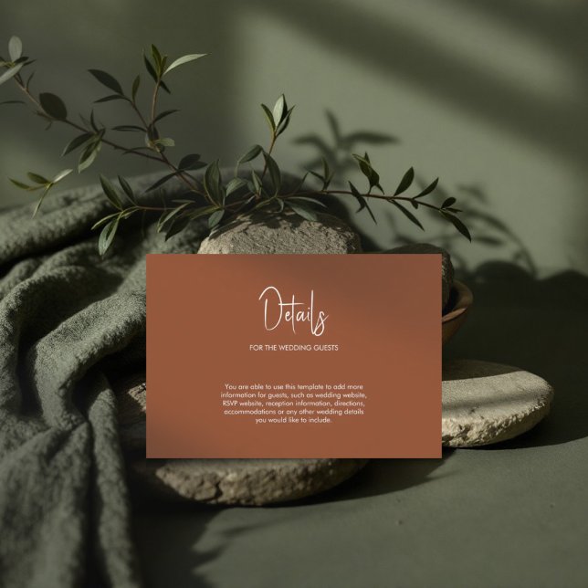 Carte D'accompagnement Calligraphie minimaliste mariage terracotta (Créateur téléchargé)