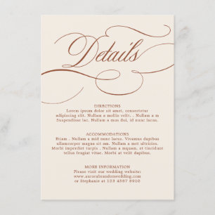 Carte D'accompagnement Calligraphie moderne Mariage en terre cuite intemp
