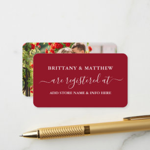 Carte D'accompagnement Calligraphie moderne Mariage Registre photo rouge
