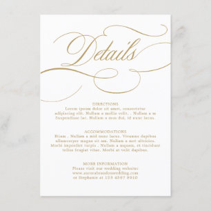 Carte D'accompagnement Calligraphie moderne or intemporel et mariage blan