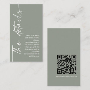 Carte D'accompagnement Calligraphie moderne QR Code Sage Détails du Maria