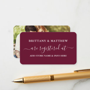 Carte D'accompagnement Calligraphie moderne Registre des Mariages Photo B
