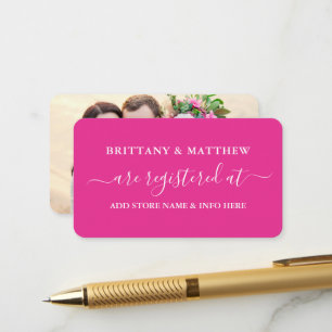 Carte D'accompagnement Calligraphie moderne Registre Mariage Photo Rose c