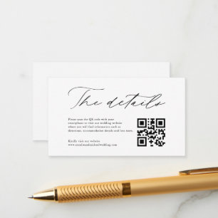 Carte D'accompagnement Calligraphie moderne simple Code QR Détails du Mar