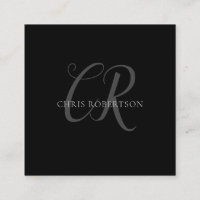 Calligraphie Monogramme Nom Black Grey Cadeau pers