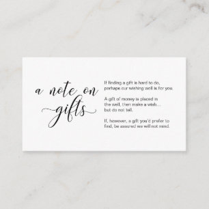 Carte D'accompagnement Calligraphie noire moderne, Une note cadeaux