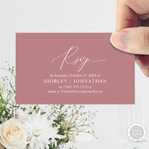 Carte D'accompagnement Calligraphie Noire Simple Moderne, Mariage RSVP