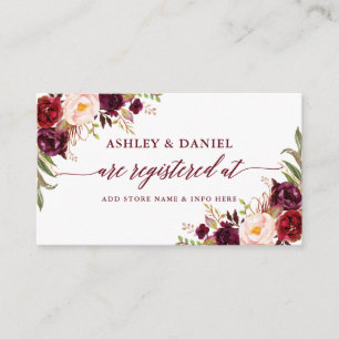 Carte D'accompagnement Calligraphie Registre des Mariages floraux Bourgog
