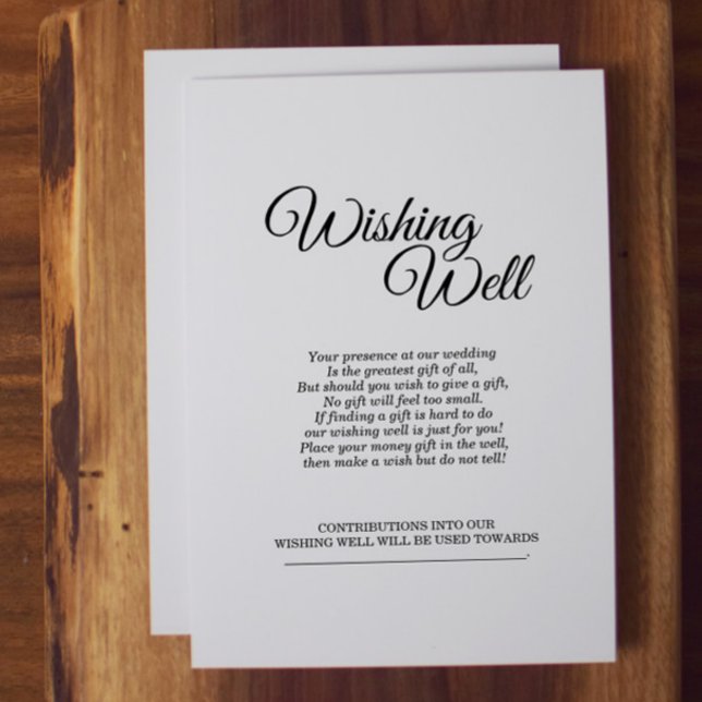 Carte D'accompagnement Calligraphie simple noir et blanc bien désiré (Créateur téléchargé)