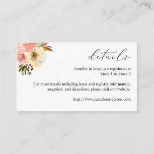 Carte D'accompagnement Candy Rose et Détails Floraux Jaunes SM