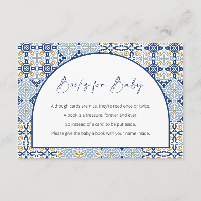 Carte D'accompagnement Capri Baby shower, Thème italien, Livres pour bébé (Devant)