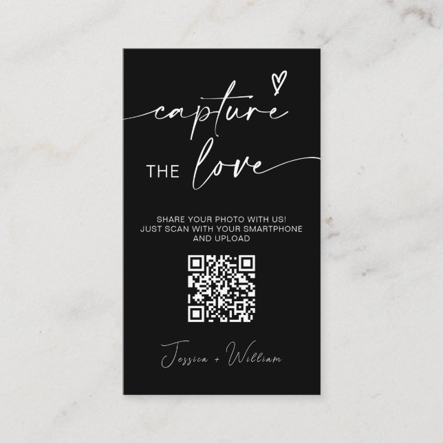 Carte D'accompagnement Capture de mariage moderne l'amour Code Qr (Devant)