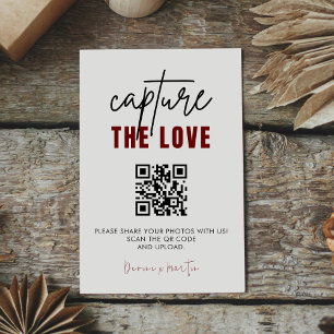 Carte D'accompagnement Capture de script moderne Le code QR d'amour
