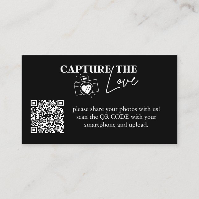 Carte D'accompagnement Capture personnalisée Le code Qr Mariage d'amour (Devant)