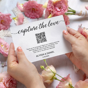 Carte D'accompagnement Capturez l'amour code QR partage photo mariage