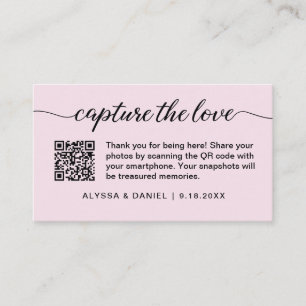 Carte D'accompagnement Capturez le code QR de l'amour photo de mariage pa