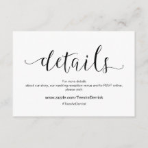 Caractère noir rustique, Détails du Mariage, RSVP