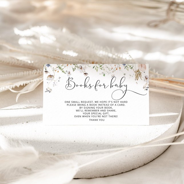 Carte D'accompagnement Carnets de fleur sauvage d'aquarelle pour bébé (Créateur téléchargé)