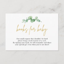 Carnets Eucalyptus Aquarelle pour Baby Insert Card