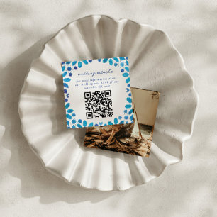 Carte D'accompagnement Carreaux bleu marocain QR Code Mariage