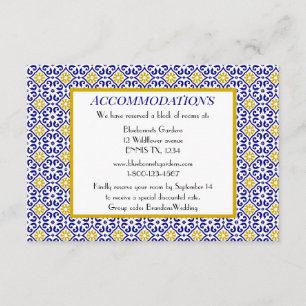 Carte D'accompagnement Carrelage portugais Mariage bleu Logement